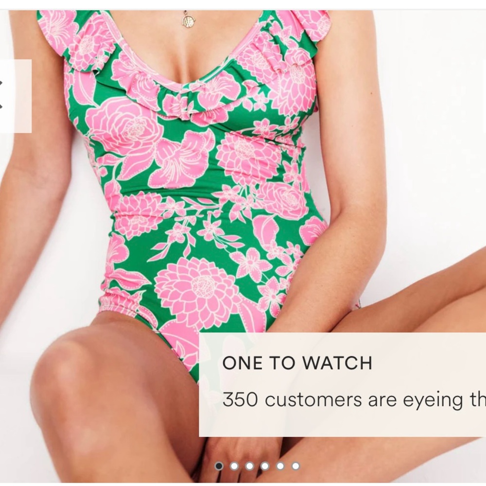 Boden Pink and Green Floral One Piece Swimsuit - Picture 4 of 7